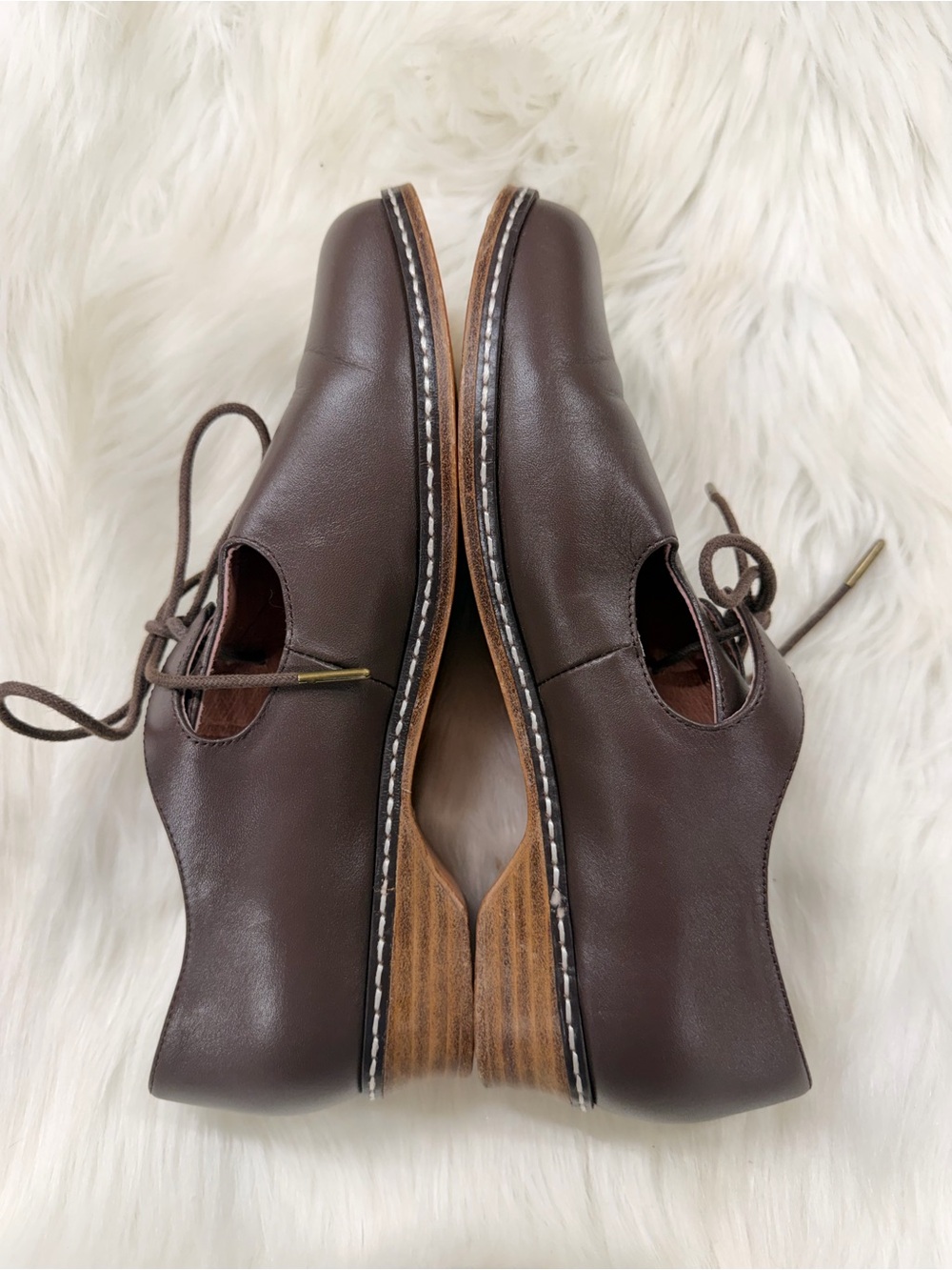 American Duchess Mary Renaissance Brown Leather Shoes 6.5 - Picture 13 of 14